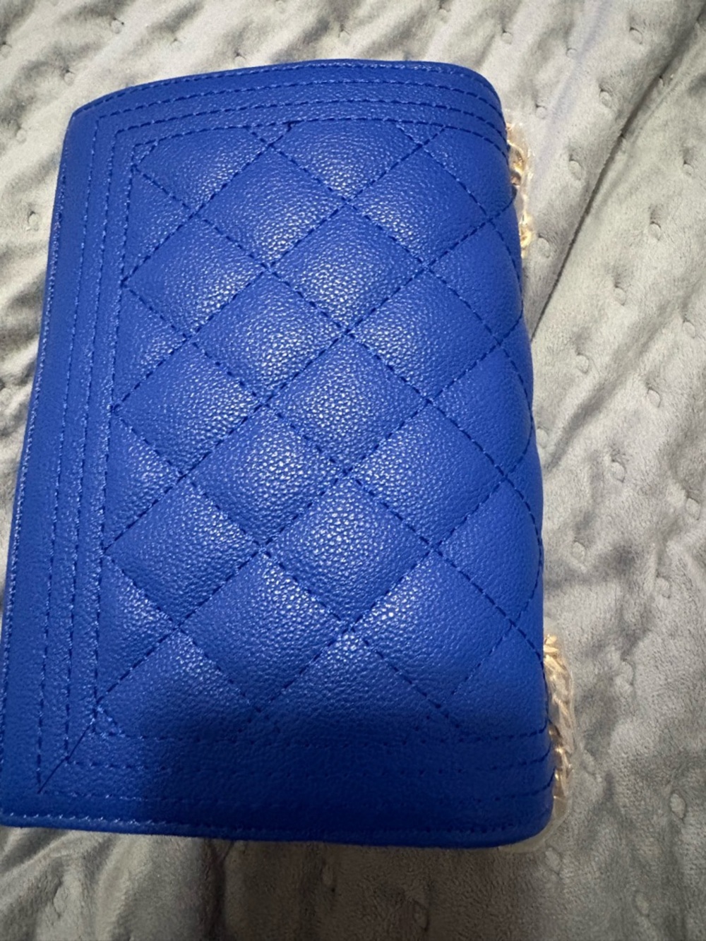 Quilted Blue Double Zip Crossbody